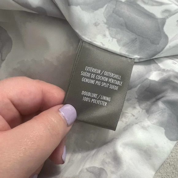 Soia + Kyo Collarless Zip Front Suede Jacket Gray Size US Small - Picture 12 of 12